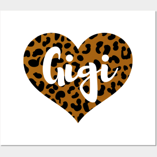 Cute Leopard Print Gigi Heart Posters and Art